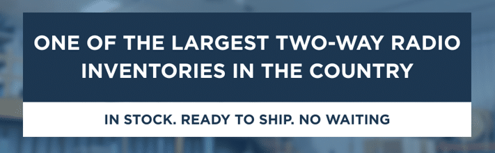Two-way radios in stock and ready to ship – J&K Communications inventory.